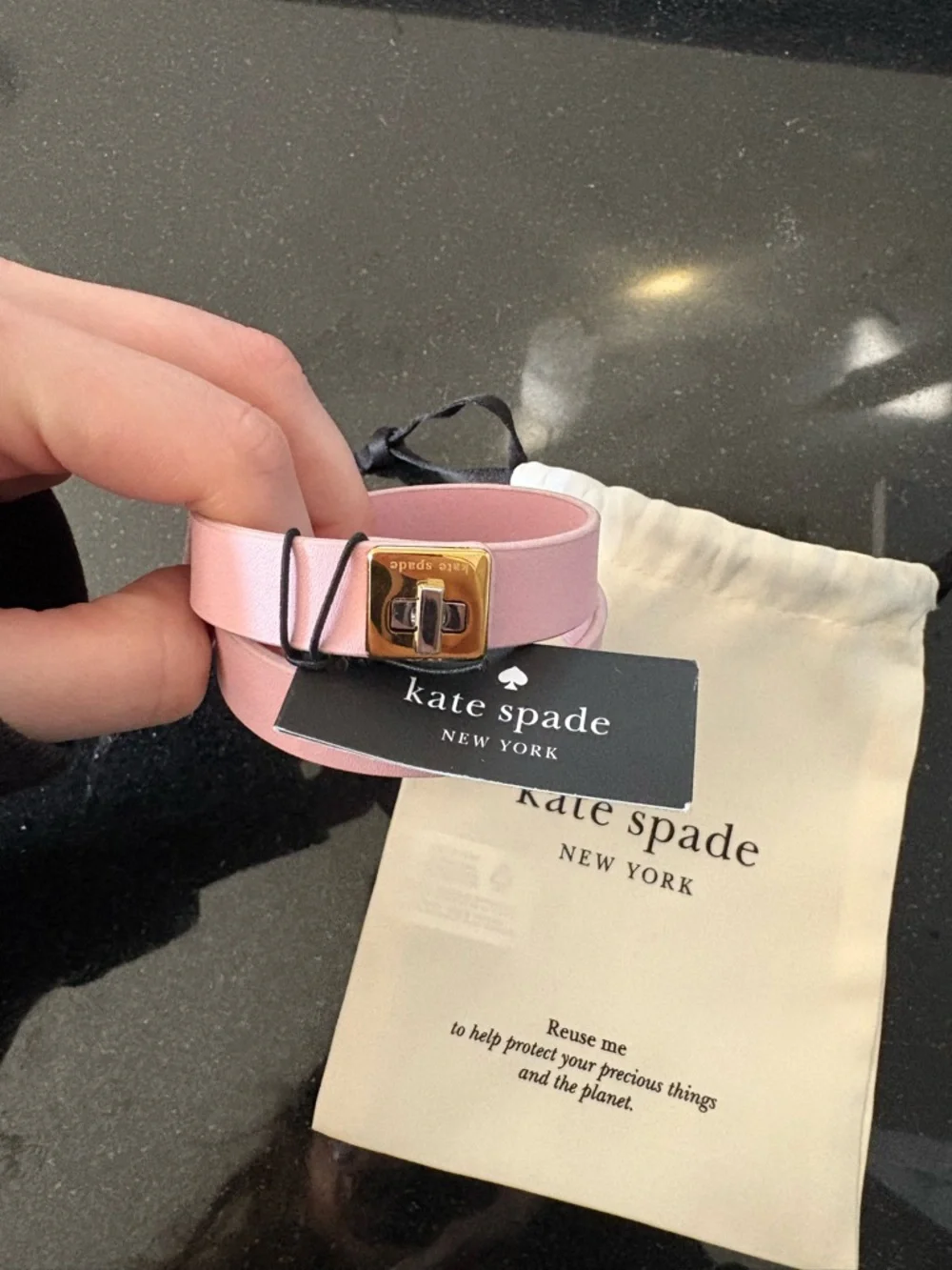 Kate Spade New York Phoebe Leather Double Wrap Bracelet - Picture 3 of 4